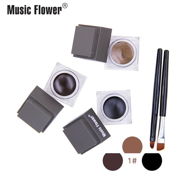Music Flower 3 In 1 Eyeliner Gel & Eyebrow Cream Waterproof Smooth Eye –  IGlam